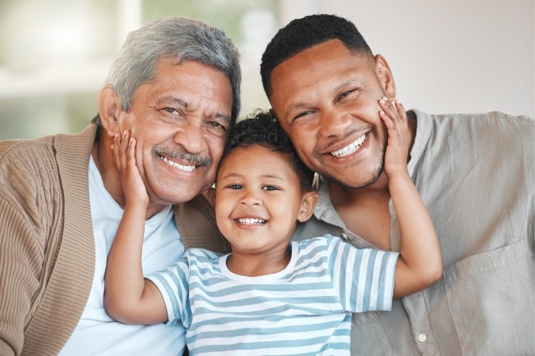 latino men with family